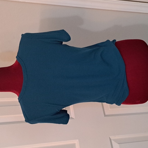 Teal Ribbed Tee - Picture 2 of 4
